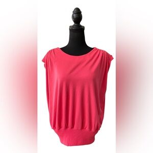 Michael Carrie: Pink Coral Sweater Shirt with Three Buttons on Shoulders